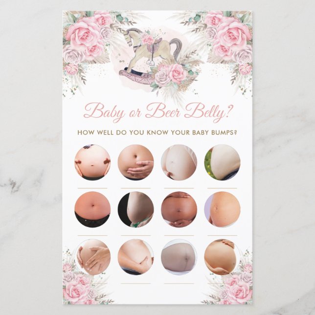 Lámina Pampas rosadas de caballo o juego de Belly de cerv (Anverso)