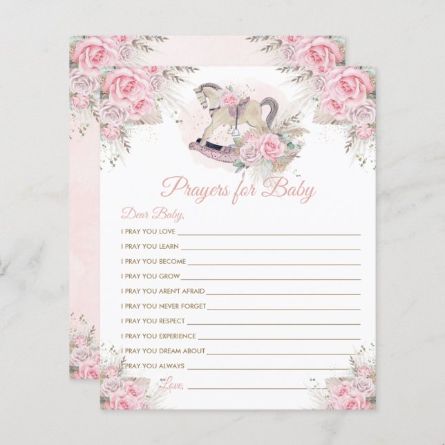 Lámina Pampas rosadas Oraciones de hierba para bebé (Anverso / Reverso)