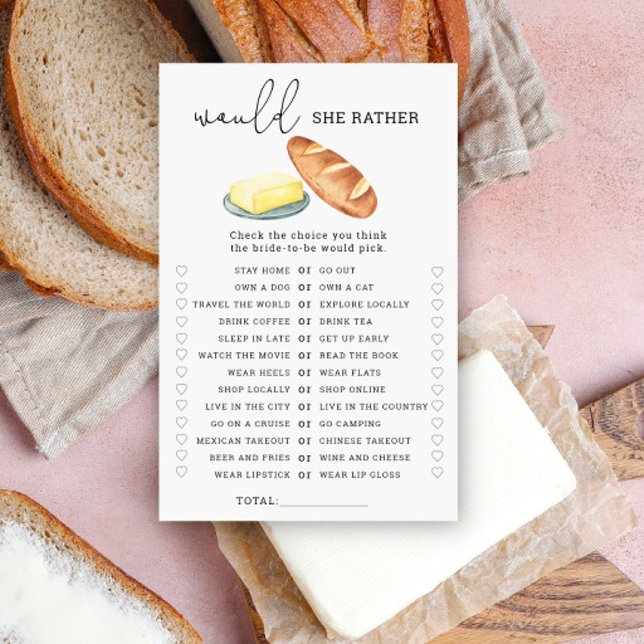 Lámina Pan y mantequilla ¿Prefiere un juego de ducha de n (Subido por el creador)