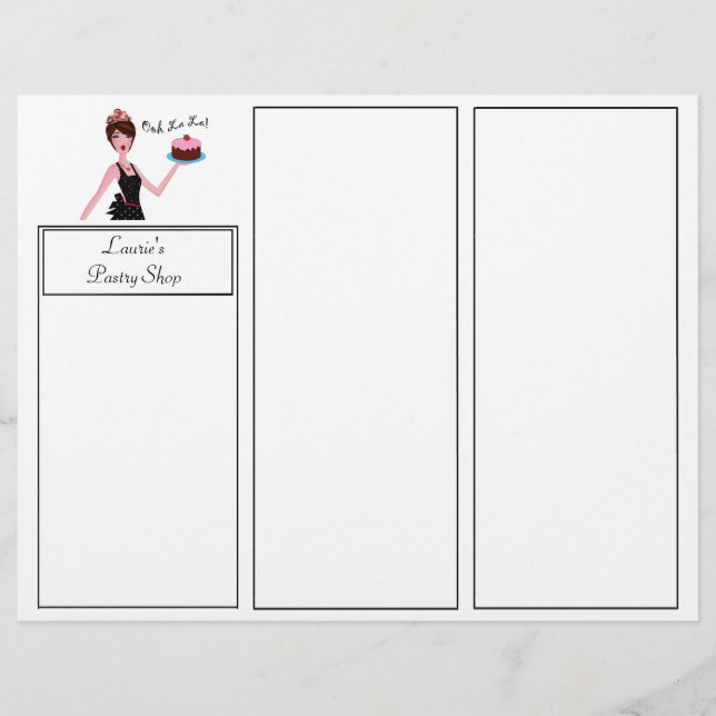 Lámina Panadería de pastelería Tri-Fold Brochures (Anverso)