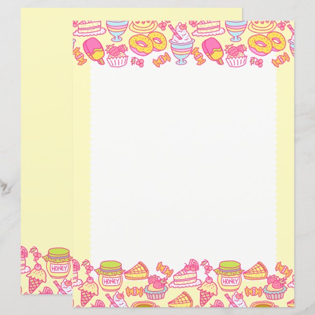 Lámina Panadería dulce y bebidas Amarillo (Anverso / Reverso)
