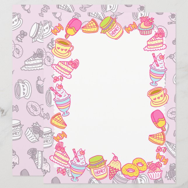 Lámina Panadería dulce y bebidas rosadas (Anverso / Reverso)