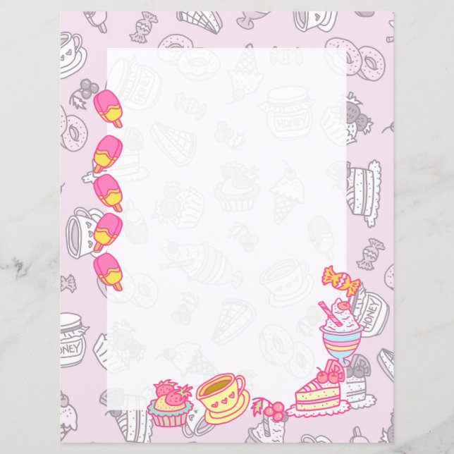 Lámina Panadería dulce y bebidas rosadas (Anverso)