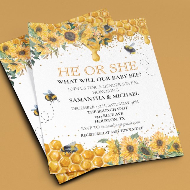 Lámina Panal de abeja de revelación de género acuarela (Subido por el creador)