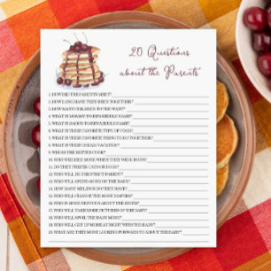 Lámina Pancakes baby ducha - 20 preguntas sobre padres