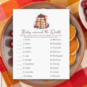 Lámina Pancakes baby ducha - Bebé en todo el mundo juego