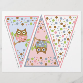 Lámina Pancarta de pequeñas lechuzas