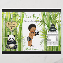 Lámina Panda Bamboo Tema Baby Boy Chip Bag