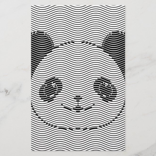 Lámina Panda Bear Face On Wave Pattern (Anverso)