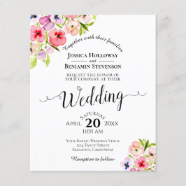 Lámina Pansies coloridos Elegante Invitación a la boda de