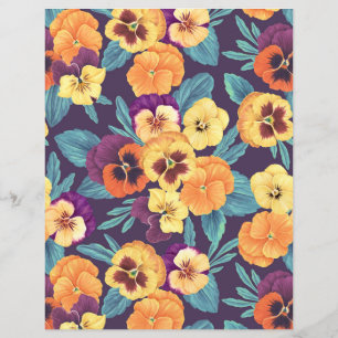 Lámina Pansies en violeta de ciruela