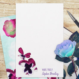 Lámina Pansies otoñales, Aqua, Rosa, Estacionario Púrpura