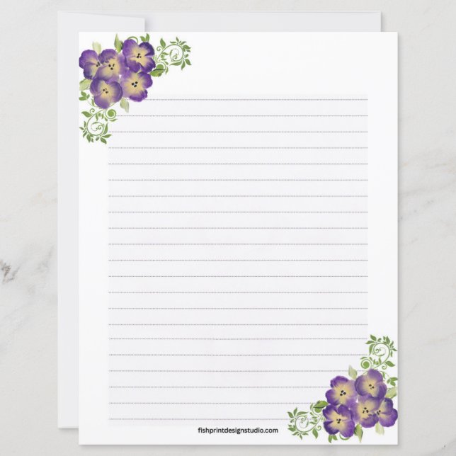 Lámina Pansy Stationery (Anverso)