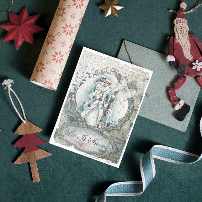 Lámina Papá Noel deja que nieve Papel de cartón azul (Subido por el creador)