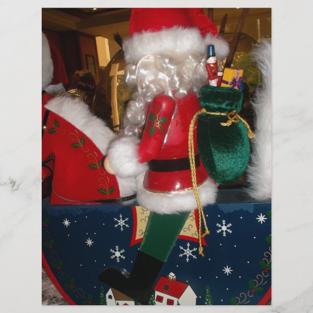 Lámina Papá Noel en un caballo con arte de nieve (Anverso)