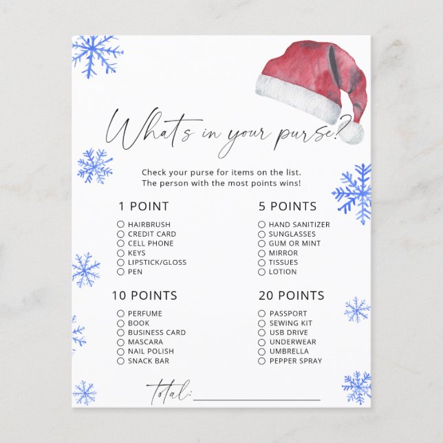 Lámina Papá Noel - ¿Qué hay en tu bolso? (Anverso)