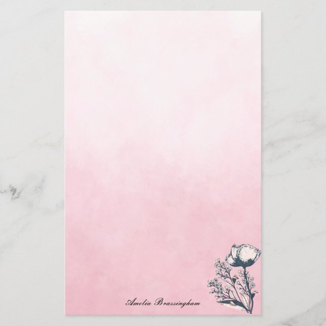 Lámina Papas de arte con tinta en ómbre rosado (Anverso)