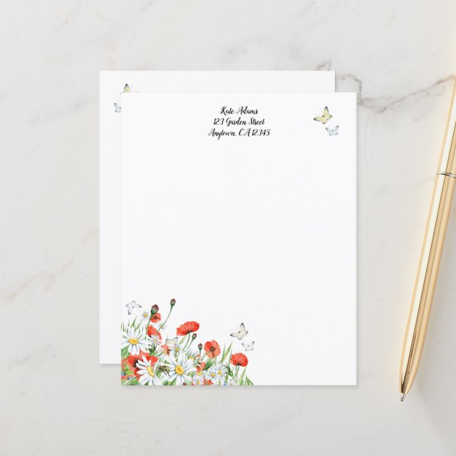 Lámina Papas, flores silvestres y mariposas (Anverso/Reverso In Situ)