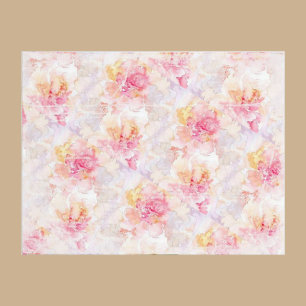 Lámina Papel acuarela con escrapbook floral con problemas