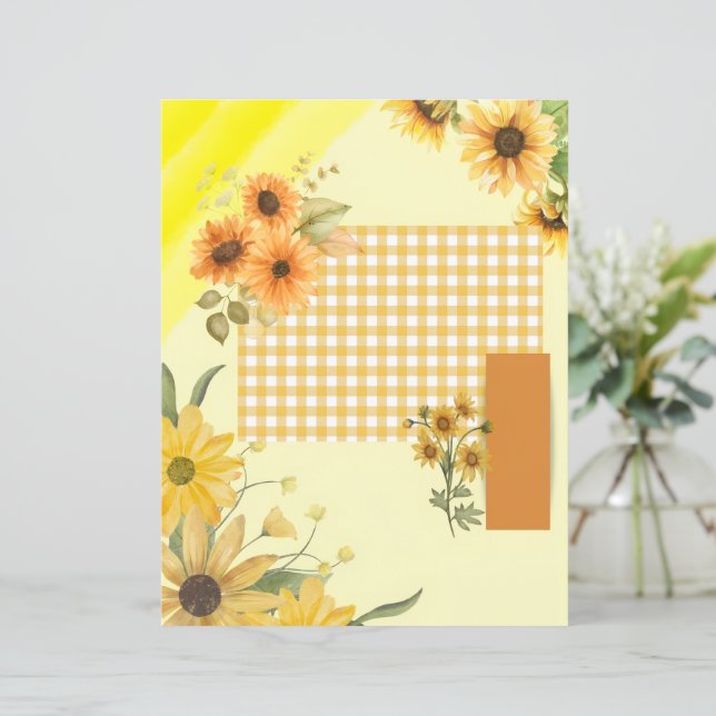 Lámina Papel amarillo para scrapbook (Anverso de pie)