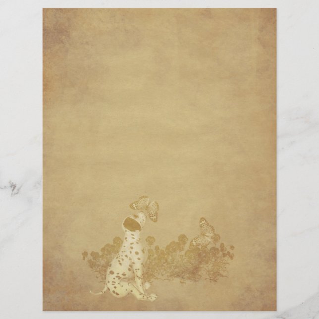 Lámina Papel anciano Dalmatia Mariposa Mariposa Scrapbook (Anverso)