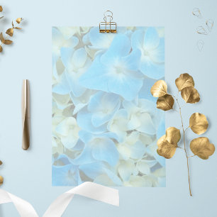 Lámina Papel azul de hidrangea floral