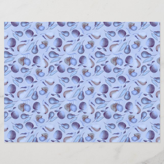 Lámina Papel azul del libro de cricket de frutas (Anverso)