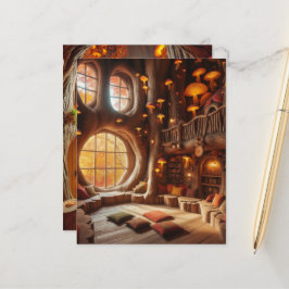 Lámina Papel caprino de árbol hueco para otoño caprichoso