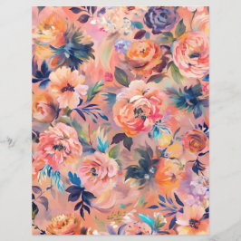 Lámina Papel color rosa pastel de raspado floral