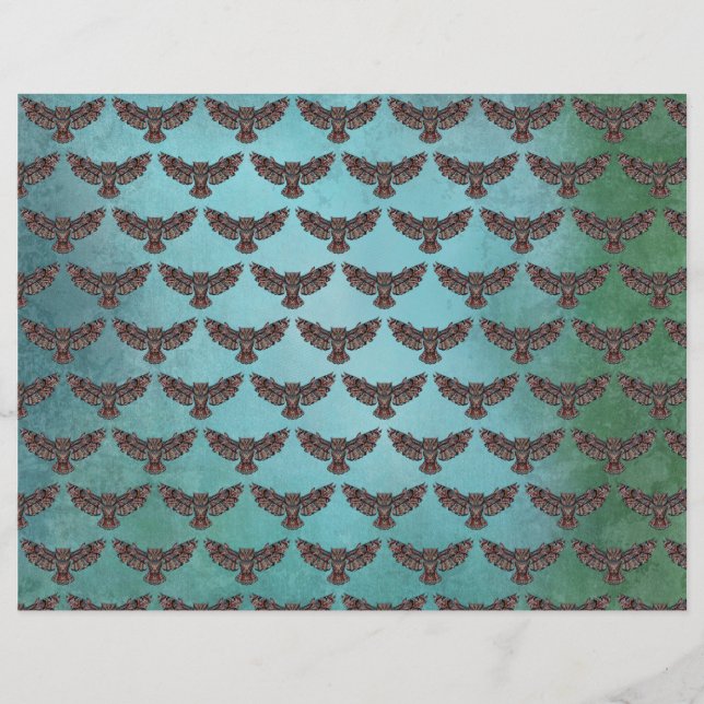 Lámina Papel colorido de búho de mosaico (Anverso)