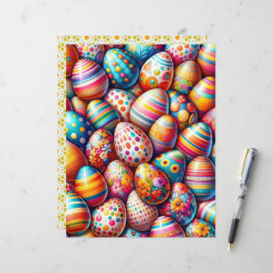 Lámina Papel colorido de cuaderno de los huevos de Pascua