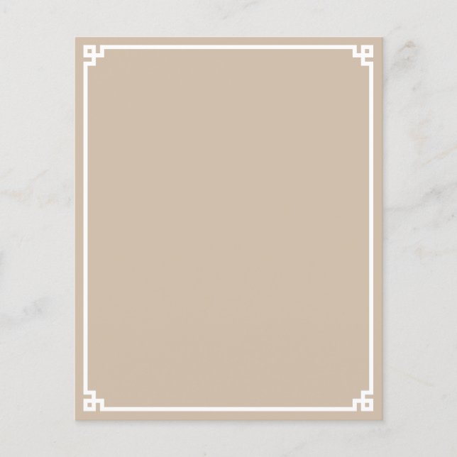 Lámina Papel con borde de clave griega beige y blanco (Anverso)