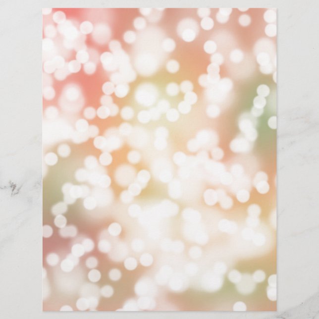 Lámina Papel con membrete, luces de bokeh rosa pálido con (Anverso)