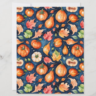 Lámina Papel con patrón de calabaza y gourd de cosecha de
