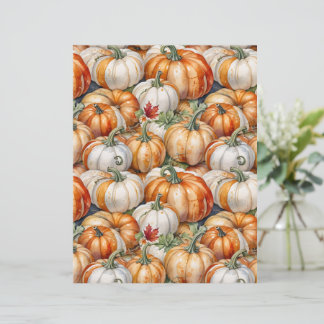 Lámina Papel con patrón de calabazas al estilo de granja