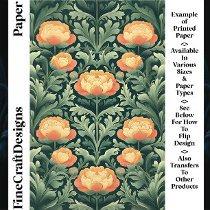 Lámina Papel Craft CR4 de Peonías Amarillas y Naranjas Vi