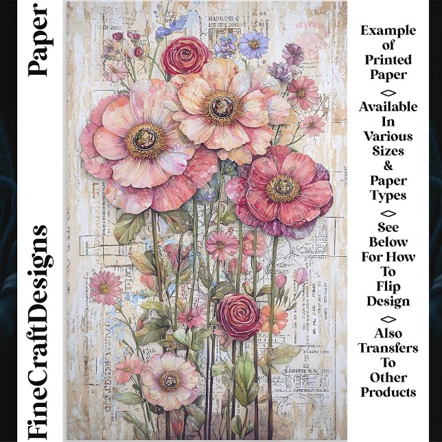 Lámina Papel Craft Pastel Floral Shabby Chic Collage CS5 (Subido por el creador)