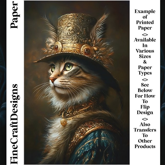 Lámina Papel Craft Regal Opulento Steampunk Gato CS3 (Subido por el creador)