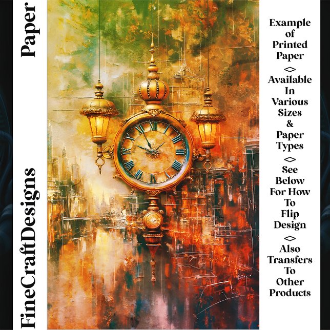 Lámina Papel Craft Vibrante Reloj y Linternas Doradas CS4 (Subido por el creador)