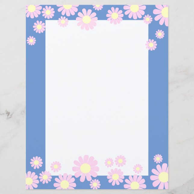 Lámina Papel Daisy Pink Blue Staionery (Anverso)