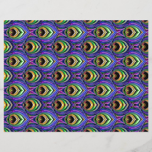 Lámina Papel de 8,5" x 11" para la pluma de pavo real (Anverso)