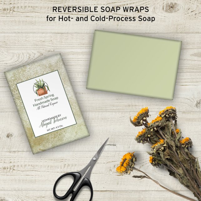 Lámina Papel de ajuste de jabón de color verde 🌿 (Shades of Green 🌿 Watercolor Soap Wrap Paper -- Customize on Screen Live; No Minimum Orders
)
