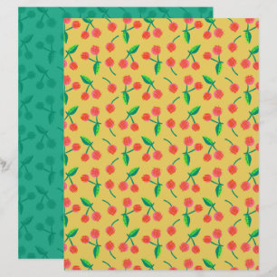 Lámina Papel de álbum de recortes de cereza