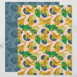 Lámina Papel de álbum de recortes de guepardo