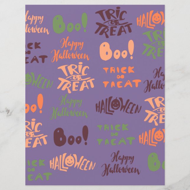 Lámina Papel de álbum de recortes de Halloween (Anverso)