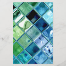 Papel de arte de mosaico de vidrio Verde azulado d