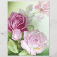Papel de arte floral de Rosas pintados a mano de é