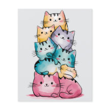 Papel de arte Minimalista de los gatos arcoiris -