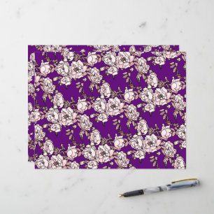 Lámina Papel de artesanado púrpura rosa de rama de Rosa