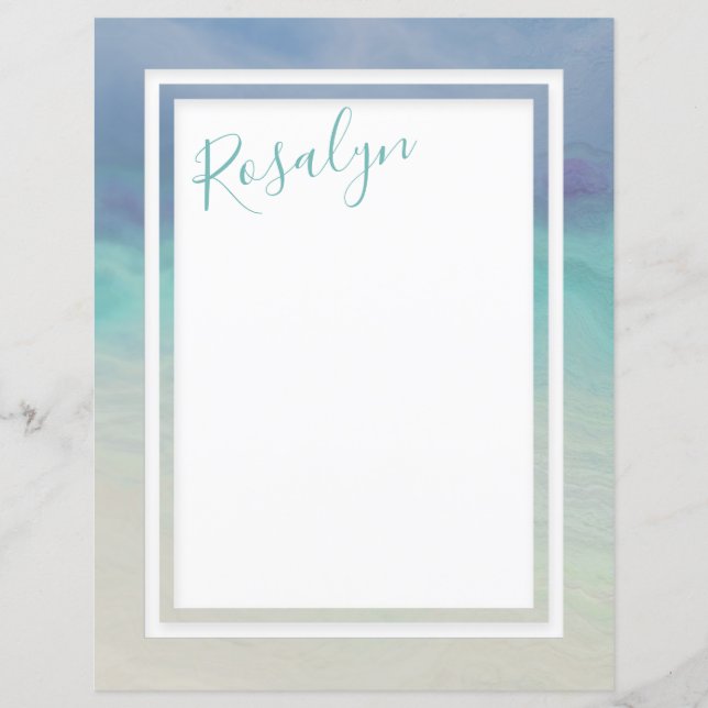 Lámina Papel de borde del océano pintado (Anverso)